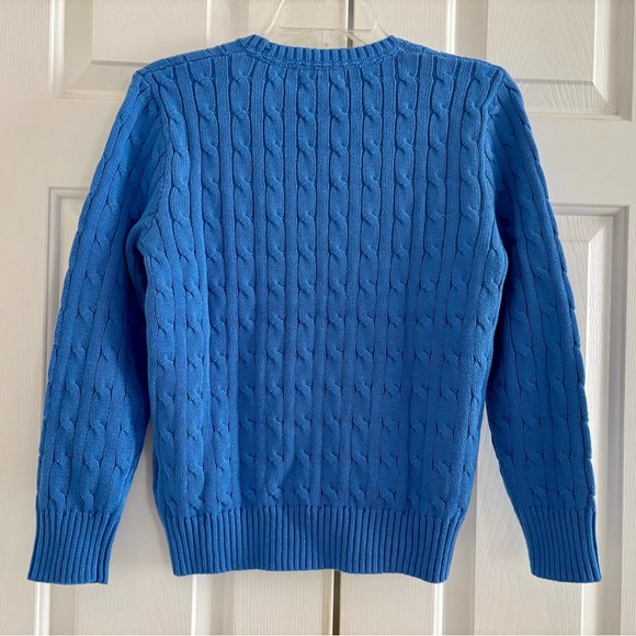 NWT Polo Ralph Lauren Yourh Cable Knit Blue Sweater Size M(10-12) - Picture 4 of 6